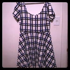 Plus size plaid skater dress